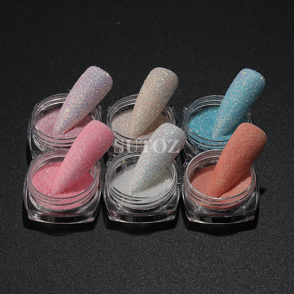 Glittery Rainbow Candy Nail Glitter Set - Ultra-Fine, Luminous Sugar Effect for Stunning Nail Art, Fragrance-Free, Ideal for Hands & Feet, Round Shape, Perfect for DIY Manicures, Nail Art Accessories